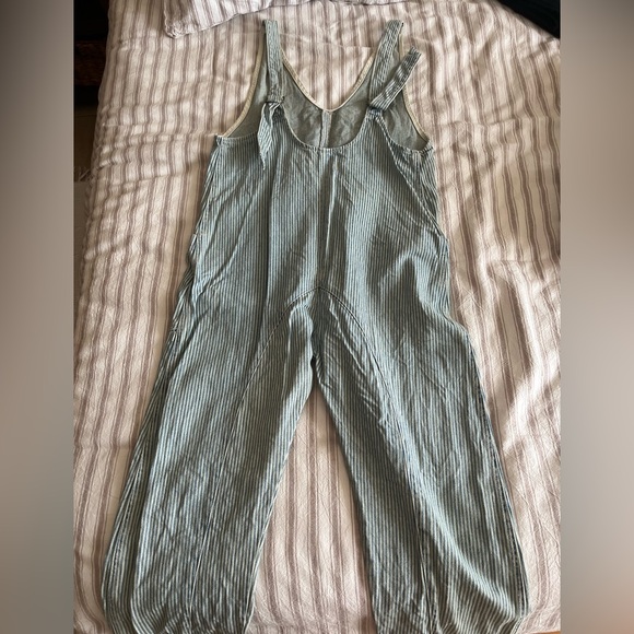 Women’s We The Free High Roller Light denim Stripe Jumpsuit - Picture 8 of 9